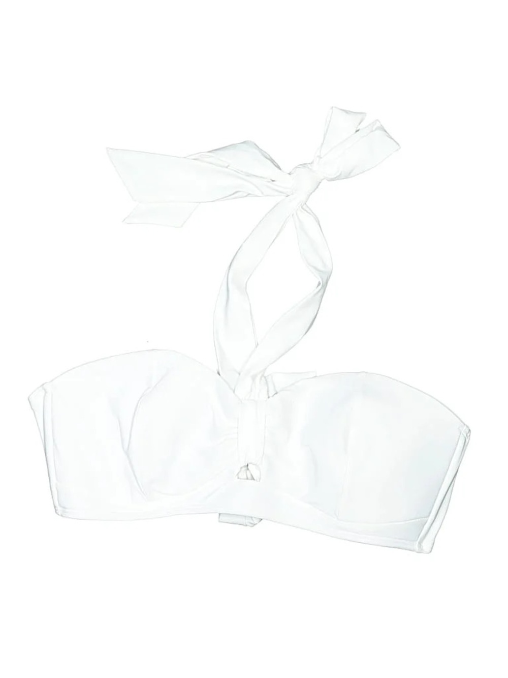 Unique Vintage White Halter Tie Bandeau Top XL